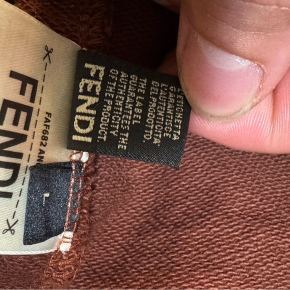 Fendi Brown & Black Monogram Hoodie Size Large - Picture 4 of 7